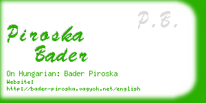 piroska bader business card